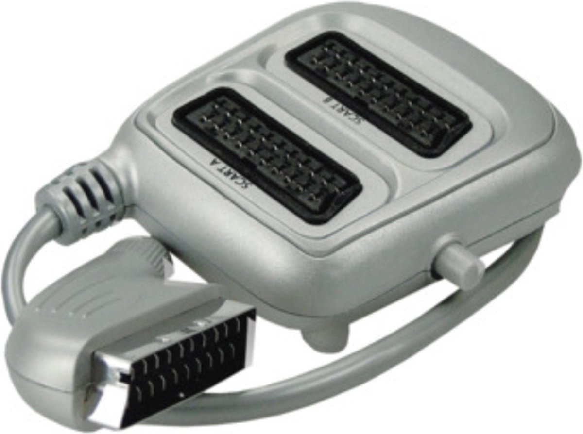 Q-Link - Scart verdeelblok/schakel - 1-2 Scart - aluminium