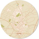 Muismat - Mousepad - Rond - Plattegrond - Stadskaart - Epe - Kaart - 20x20 cm - Ronde muismat