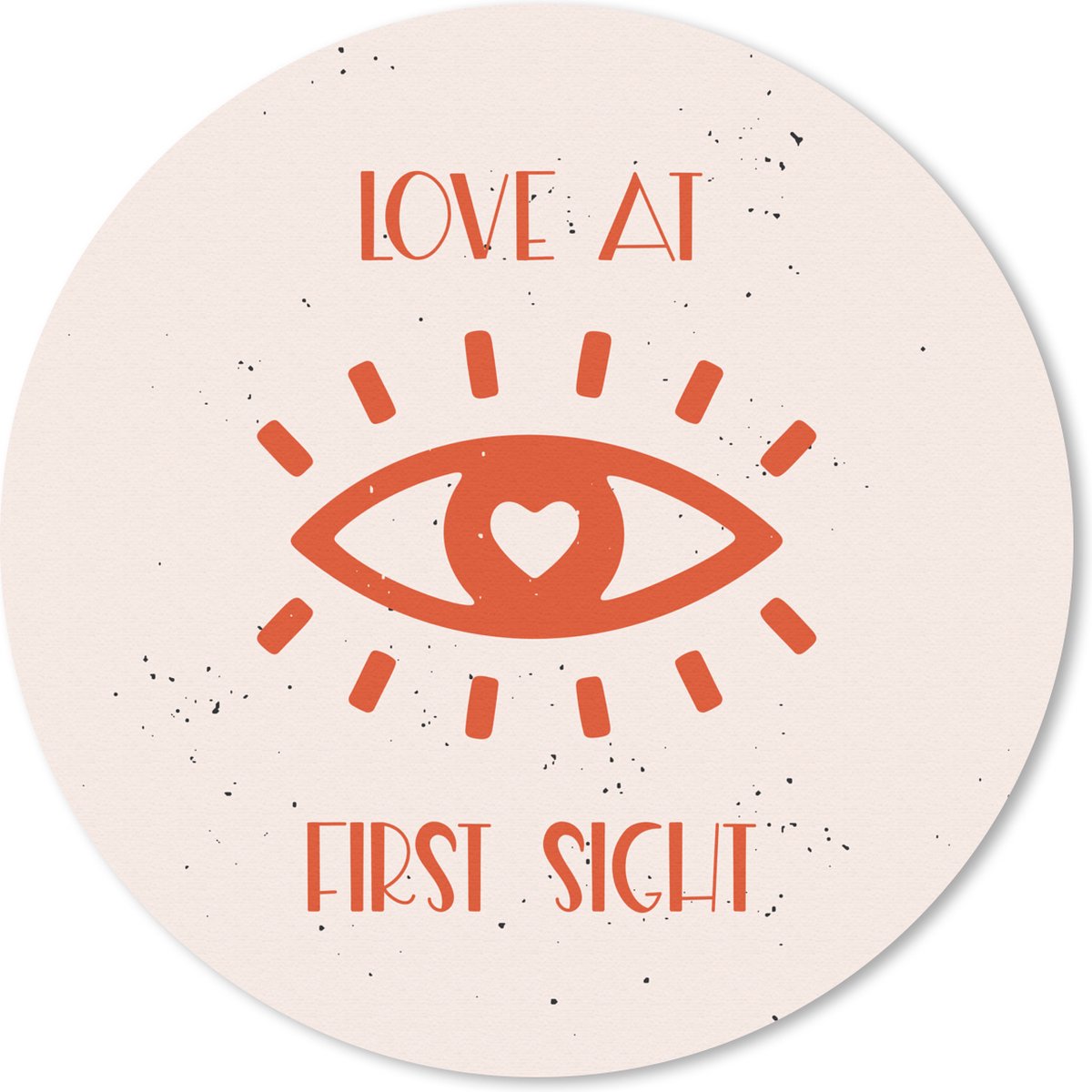 Muismat rond 40x40 cm - Mousepad Quotes - Love at first sight - Liefde - Spreuken - Ronde muismatten