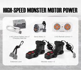 MOULD KING – bloc de construction technique de voiture MOC, télécommande, moteur de voiture de Train, moteur L à grande vitesse, servomoteur M XL