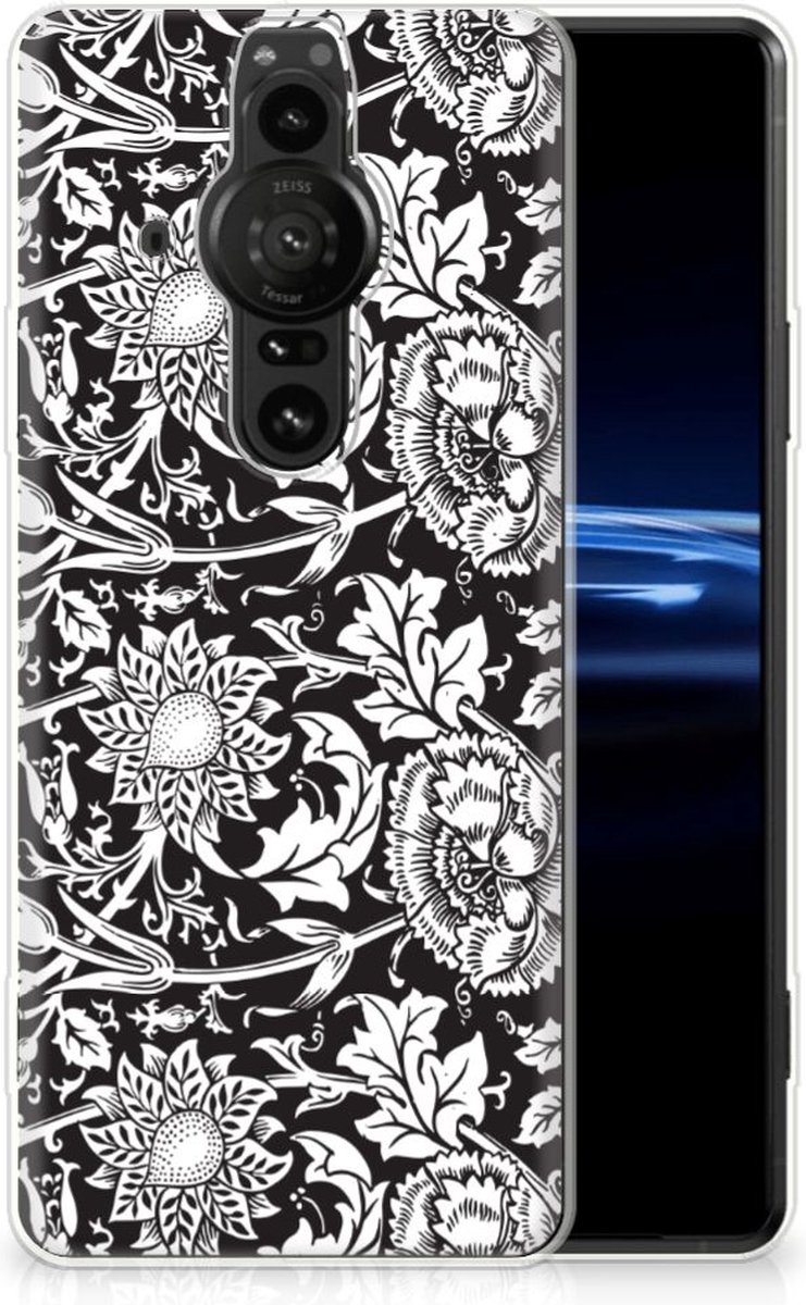 Sony Xperia Pro-I TPU Case Black Flowers