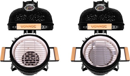 VONROC - BBQ - Kamado - 13" - Met beschermhoes, plate setter & onderstel - Houtskoolbarbecue - Keramisch van Vonroc — afbeelding 2
