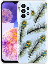 Hoesje Geschikt voor Samsung Galaxy A23 Peacock Feathers