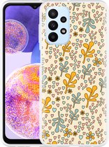 Hoesje Geschikt voor Samsung Galaxy A23 Doodle Flower Pattern