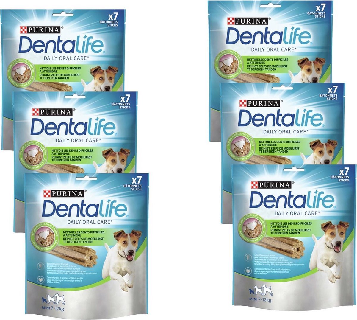 6x Purina Dentalife Daily Oral Care Medium - Hondensnacks - 115g