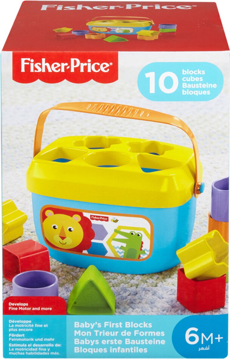 Fisher-Price Baby's Eerste Blokken Vernieuwde Editie - Blokkendoos - 10 Onderdelen - Baby Speelgoed - Fisher-Price