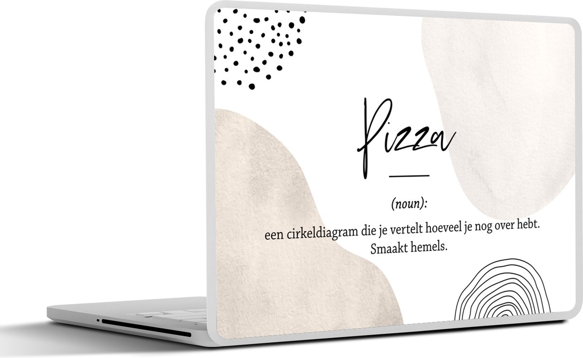 Laptop sticker - 12.3 inch - Pizza - Woordenboek - Spreuken - Quotes - Pizza definitie - 30x22cm - Laptopstickers - Laptop skin - Cover