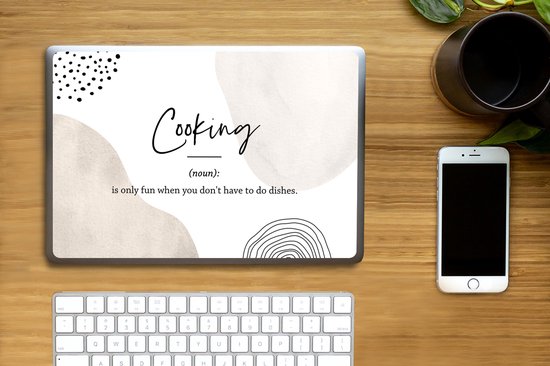 Sticker pour ordinateur portable - 13,3 pouces - Proverbes - Définition de cuisine - Dictionnaire - Cuisine - Citations