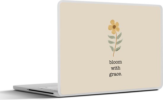 Foto: Laptop sticker 13 3 inch quotes spreuken bloom with grace 31x22 5cm laptopstickers laptop skin cover