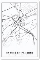 Muismat - Mousepad - België – Marche en Famenne – Stadskaart – Kaart – Zwart Wit – Plattegrond - 18x27 cm - Muismatten