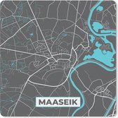 Muismat - Mousepad - Kaart – Plattegrond – Stadskaart – Maaseik – België - Grijs - 30x30 cm - Muismatten