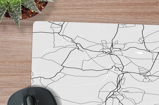 Muismat 30x30 cm - Mousepad Kaart – Plattegrond – Stadskaart – Walcourt – België – Zwart Wit - Muismatten - Stadskaart