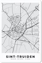 Muismat - Mousepad - Plattegrond – Sint Truiden – Zwart Wit – Stadskaart - Kaart - 40x60 cm - Muismatten