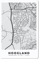 Muismat - Mousepad - Hoogland - Zwart Wit - Stadskaart - Plattegrond - Kaart - Nederland - 18x27 cm - Muismatten