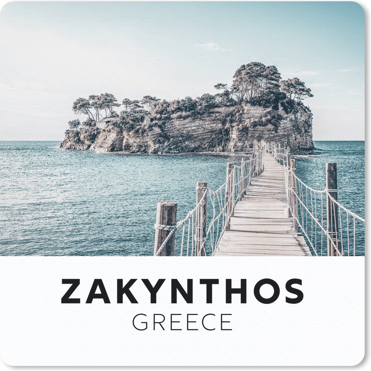 Muismat 20x20 cm - Mousepad Griekenland - Zakynthos - Zee - Muismatten