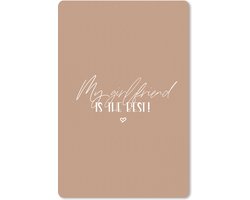 Bureau onderlegger 40x60 cm - Muismat Vriendin - My girlfriend is the best - Spreuken - Quotes - Relatie - Bureaulegger xl - Desk mat beschermer - Computer muismatten