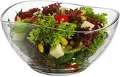 6x Salade/snack schaaltjes van glas x cm - Snack/chipskommetjes/schaaltjes