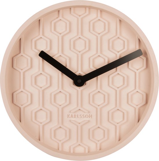 Horloge Murale Honeycomb d'Abeille Karlsson - Béton - Rose