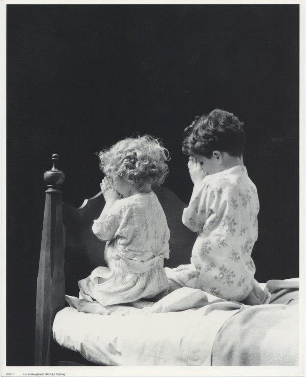 Catch Projecten Mini zwart-wit poster - Praying - H. Armstrong Roberts - 24x30 cm