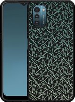 Nokia G11/G21 Hoesje Zwart Triangles - Designed by Cazy
