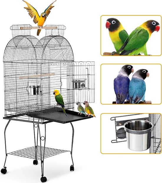 Cage à oiseaux Polaza® - Cage à perroquet - Avec bâton Sur