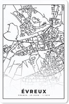 Muismat - Mousepad - Stadskaart – Plattegrond – Évreux - Kaart – Frankrijk - Zwart wit - 18x27 cm - Muismatten