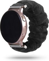 Strap-it Scrunchie bandje - geschikt voor Huawei Watch GT 2 42mm / GT 3 42mm / GT 3 Pro 43mm - zwart