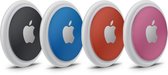 Apple AirTag Stickers/Skins Pakket 4 stuks - Mat Zwart - Mat Blauw - Mat Rood - Roze - 3M Sticker