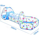 Temz® Speeltent met Tunnel - Kruiptunnel - Speeltent - Kindertent - Speeltent Buiten en Binnen - Speeltent Pop Up - Speeltent Meisjes en Jongens - Kruiptunnel Kinderen - Kindertent Speeltentje - Kindertent met tunnel - Ballenbak - Licht blauw