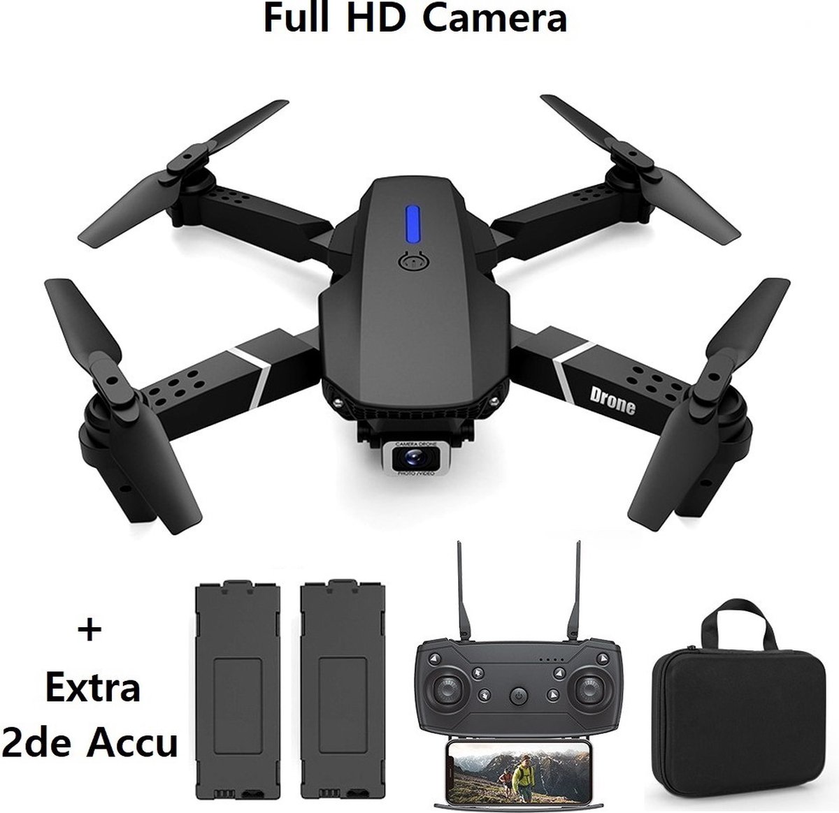 Quad Drone met camera en opbergtas - full HD camera - | bol.com