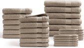 Handdoeken 30 delig set - Hotel Collectie - 100% katoen - taupe