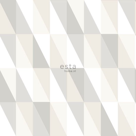 ESTAhome papier peint triangles graphiques argent et gris - 138922