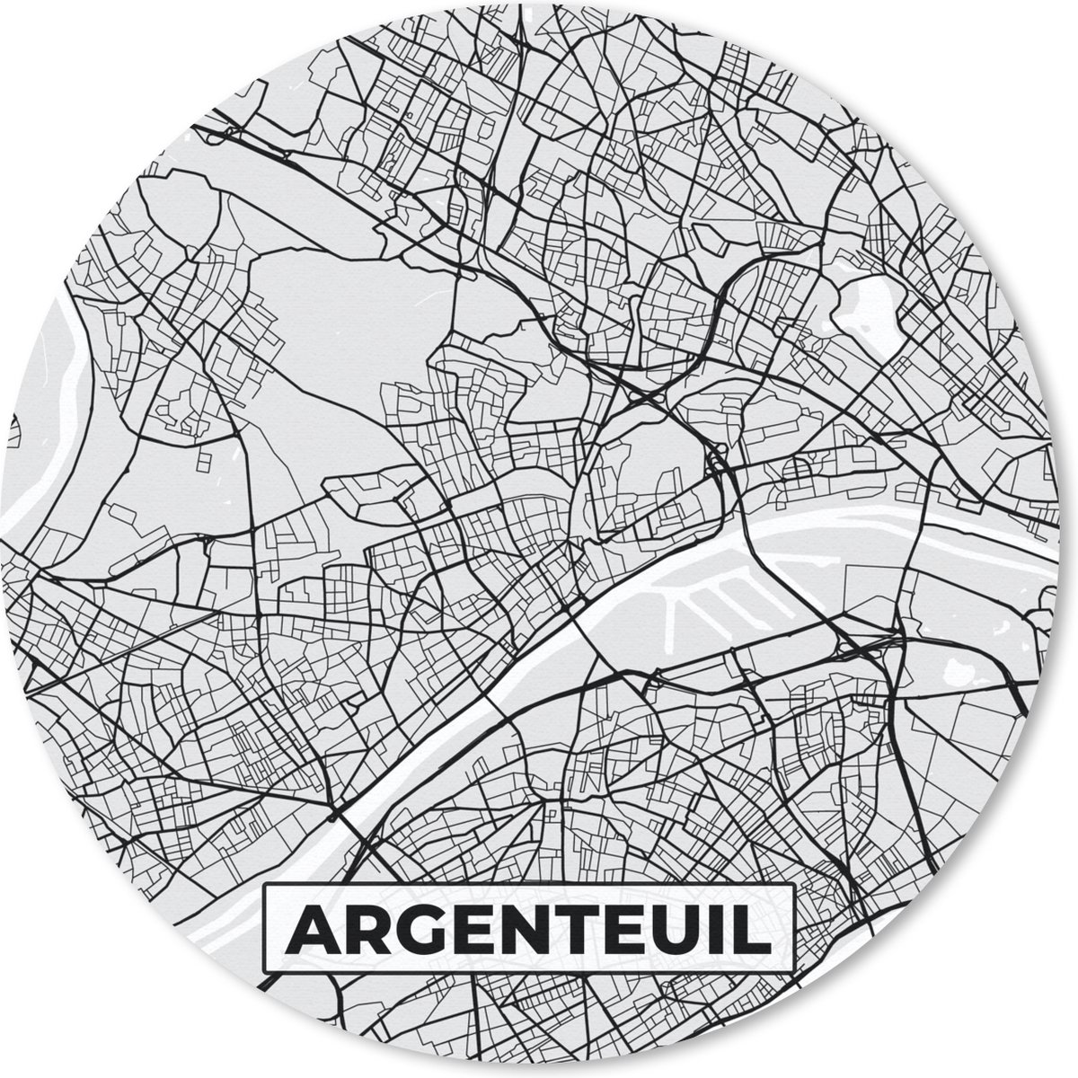Muismat rond 30x30 cm - Mousepad Frankrijk - Plattegrond - Kaart - Tarbes - Stadskaart - Ronde muismatten - Stadskaart