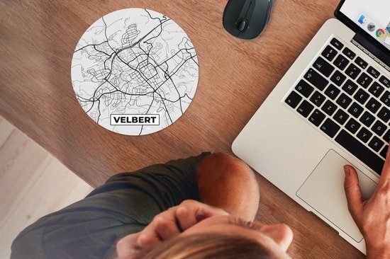 Muismat rond 20x20 cm - Mousepad Duitsland - Plattegrond - Velbert- Kaart - Stadskaart - Ronde muismatten - Stadskaart