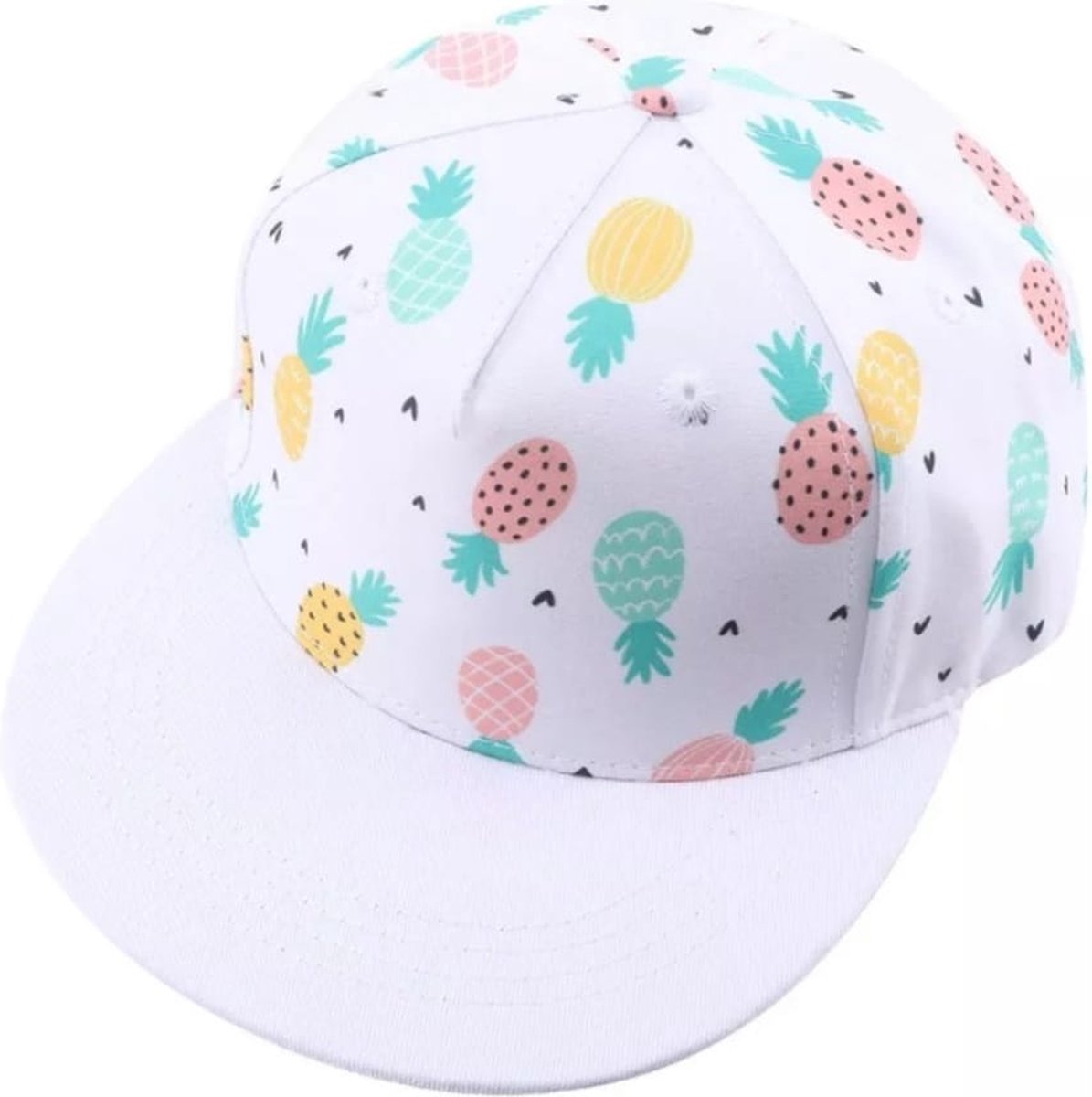 Wit kinderen pet meisjes -3-8 jaar zonnebescherming | Summer kids hat | Zonnehoed Petje kind - verstelbaar baseball cap- vakantie| strand| dagje uit