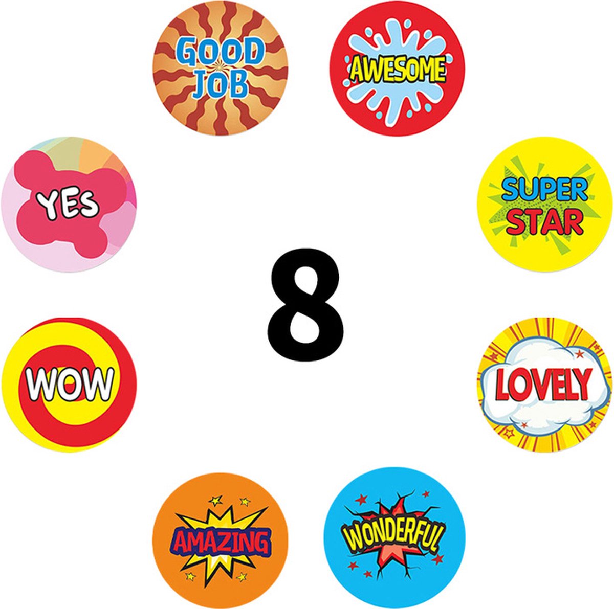 stickerrol - 500 stickers - beloningsstickers - stickers voor kinderen - motivatiestickers - onderwijs — afbeelding 4