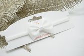 Cotton lace nylon regular haarband - Kleur Elegant wit - Haarstrik - Babyshower - Bows and Flowers