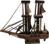 houten beeld / houten handgemaakt beeld / houten schip / unique vintage style /