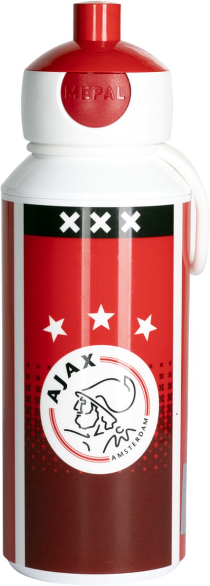 AJAX Pop Up Drinkfles Wit rood wit