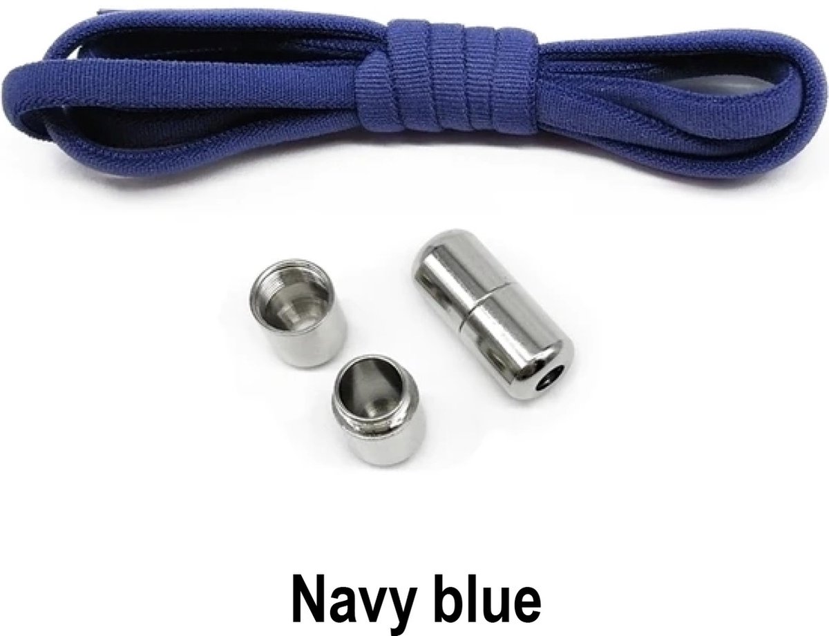 Elastische Veters - Veters - Schoenveters -Donker Blauw + Sluiting