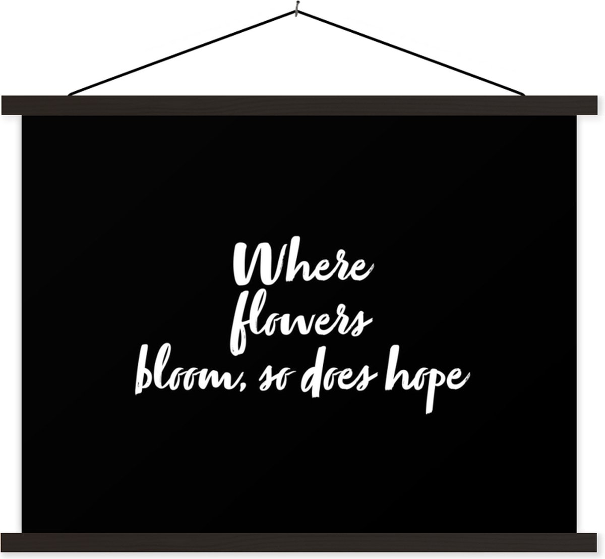 Posterhanger incl. Poster Schoolplaat Tekst Where flowers bloom