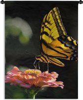 Wandkleed - Wanddoek - Vlinder - Botanisch - Bloem - 150x200 cm - Wandtapijt
