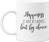Studio Verbiest - Mok - Motivational quote (10)  – Happiness is not by chance, but by choice - 300ml