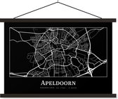Porte-affiche avec affiche - Affiche scolaire - Apeldoorn - Plan de la ville - Plan d'étage - Carte - 60x40 cm - Lattes noires