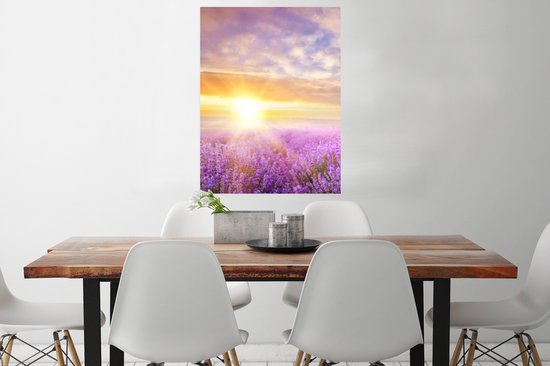 Affiche Lavande - Soleil - Ciel - Nature - 60x80 cm