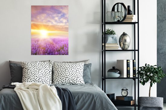 Affiche Lavande - Soleil - Ciel - Nature - 60x80 cm