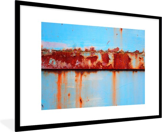 Fotolijst incl. Poster - Metalen - Roest - Vintage - Staal - 90x60 cm - Posterlijst