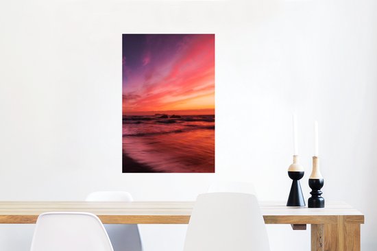 Poster Strand - Zee - Natuur - Avond - 60x90 cm