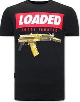Stoere T shirts Heren - Loaded Gun - Zwart