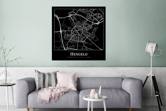 Affiche Hengelo - Plan de la ville - Carte - Plan d'étage - 75x75 cm